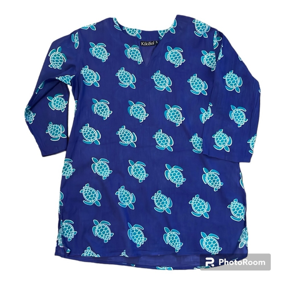KikiSol Tunic Swim Cover Turtle Print Size Large